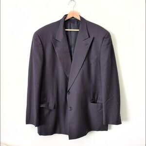 Gucci Mens Vintage 100% Virgin Wool Blazer Jacket Made in Italy Black Size 54